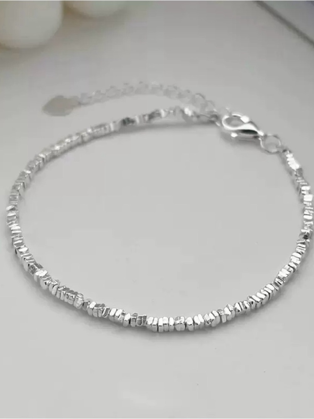 999 Fine Silver Geometric Bracelet- Minimalist Niche Design Jewelry